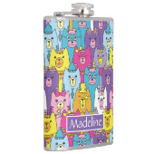 Cats Cats Pattern (kleurrijke Cartoon), speciaal g Heupfles (Rechts)