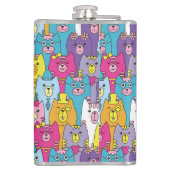 Cats Cats Pattern (kleurrijke Cartoon), speciaal g Heupfles (Achterkant)