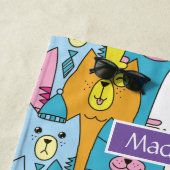 Cats Cats Pattern (kleurrijke Cartoon), speciaal g Strandlaken (In situ)