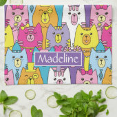 Cats Cats Pattern (kleurrijke Cartoon), speciaal g Theedoek (Gevouwen)