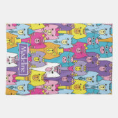 Cats Cats Pattern (kleurrijke Cartoon), speciaal g Theedoek (Horizontaal)