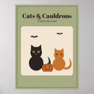 Cats & Cauldrons Gezellige Halloween Poster