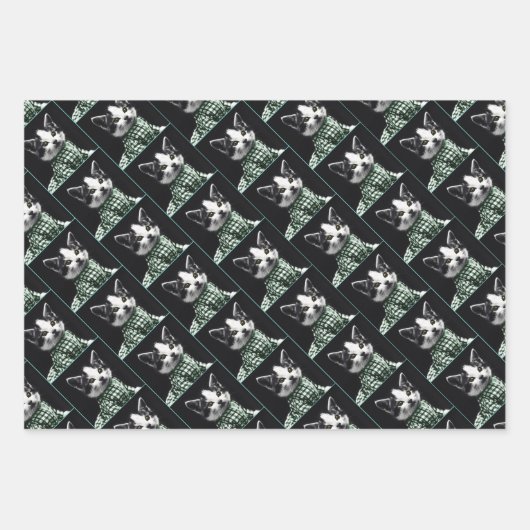 Cats celebrating a birthday with cake and candles inpakpapier vel (Voorkant 2)