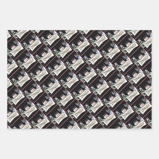 Cats celebrating a birthday with cake and candles inpakpapier vel (Voorkant)