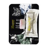 Cats celebrating a birthday with cake and candles magneet (Verticaal)