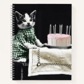 Cats celebrating a birthday with cake and candles notitieboek (Voorkant)