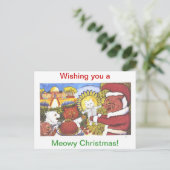 Cats' Christmas beroemd gemaakt door Louis Wain Feestdagenkaart (Staand voorkant)