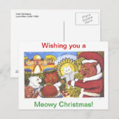 Cats' Christmas beroemd gemaakt door Louis Wain Feestdagenkaart (Voorkant / Achterkant)