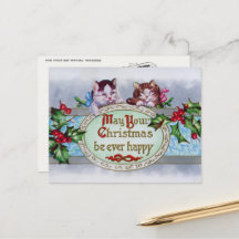  Cats Christmas Briefkaart herdruk