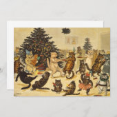 Cat's Christmas Party - Louis Wain Invitations (Voorkant / Achterkant)