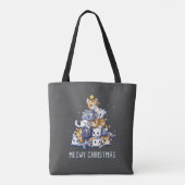 Cats Christmas Tree Meow Kitten Kitty Tree Lights Tote Bag (Achterkant)
