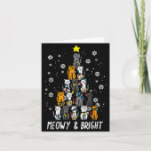 Cats Christmas Tree Meowy Bright Cute Xmas Girls K Kaart (Voorkant)