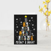 Cats Christmas Tree Meowy Bright Cute Xmas Girls K Kaart (Gele Bloem)