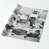 Cats Classroom Discipline, Louis Wain Cadeaupapier (Uitgerold)