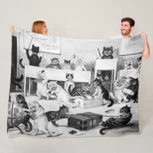 Cats Classroom Discipline, Louis Wain Fleece Deken