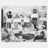 Cats Classroom Discipline, Louis Wain Fleece Deken (Voorkant (Horizontaal))
