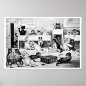 Cats Classroom Discipline, Louis Wain Poster (Voorkant)