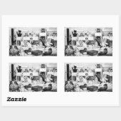 Cats Classroom Discipline, Louis Wain Rechthoekige Sticker (Vel)