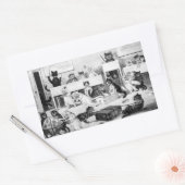 Cats Classroom Discipline, Louis Wain Rechthoekige Sticker (Envelop)