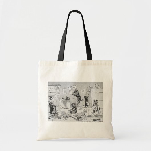 Cats Cleaning in Spring, Louis Wain Tote Bag (Voorkant)