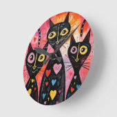 Cats Clock Ronde Klok (Hoek)