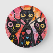 Cats Clock Ronde Klok (Voorkant)