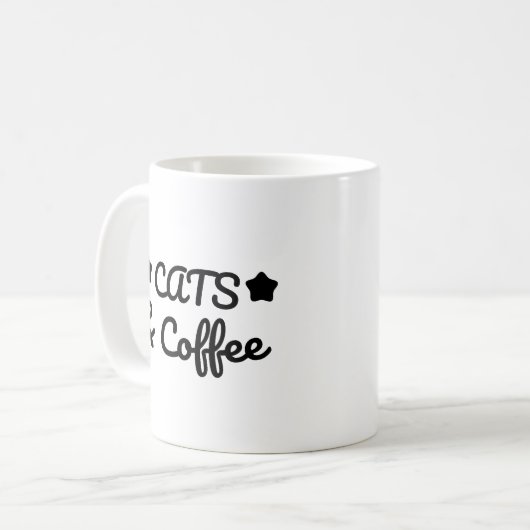 Cats & Coffee -  Cat Lover Gift Koffiemok (Voorkant links)