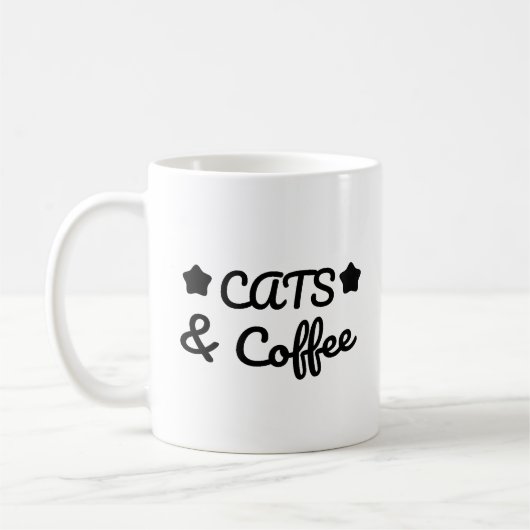 Cats & Coffee -  Cat Lover Gift Koffiemok (Links)