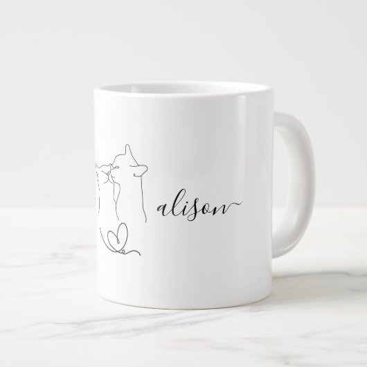 Cats Couple Cft van de Aangepaste Weddenschap Part Grote Koffiekop (Voorkant rechts)