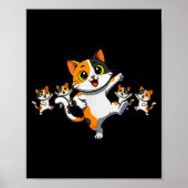 Cats Dancing Funny Cat Lover For Women Kitty Graph Poster (Voorkant)