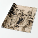 Cats Decorating Christmas Tree By Louis Wain Cadeaupapier<br><div class="desc">Cats Decorating Christmas Tree By Louis William Wain</div>