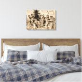 Cats Decorating Christmas Tree by Louis Wain Canvas Afdruk (Insitu (Slaapkamer))