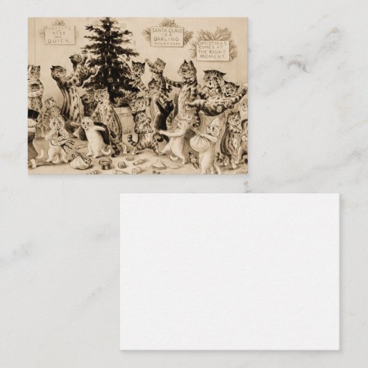 Cats Decorating Christmas Tree by Louis Wain Informatiekaartje (Voorkant / Achterkant)