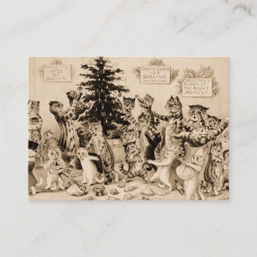 Cats Decorating Christmas Tree by Louis Wain Informatiekaartje (Voorkant)