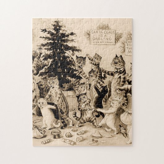 Cats Decorating Christmas Tree By Louis Wain Legpuzzel (Verticaal)