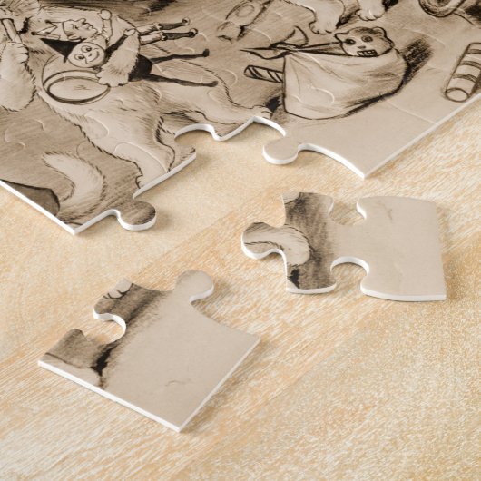 Cats Decorating Christmas Tree by Louis Wain Legpuzzel (Zijkant)