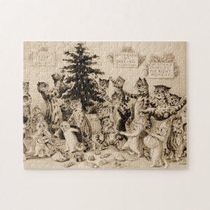 Cats Decorating Christmas Tree by Louis Wain Legpuzzel