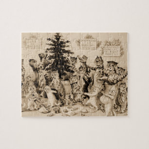 Cats Decorating Christmas Tree by Louis Wain Legpuzzel