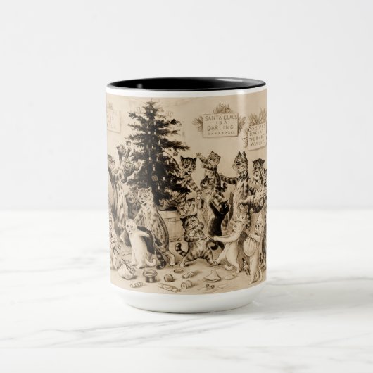 Cats Decorating Christmas Tree by Louis Wain Mok (Midden)