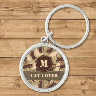 Cats Desert Camouflage Monogram Sleutelhanger