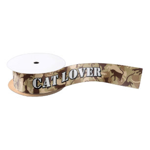 Cats Desert Camouflage Satin Ribbon Satijnen Lint