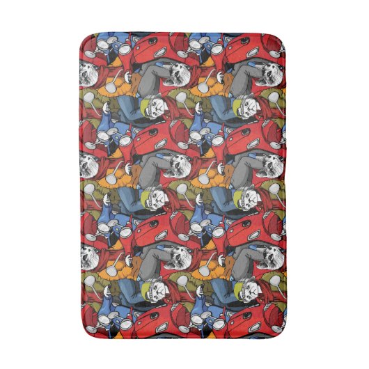 Cats & Dogs Scooter Pattern Badmat (Voorkant Verticaal)