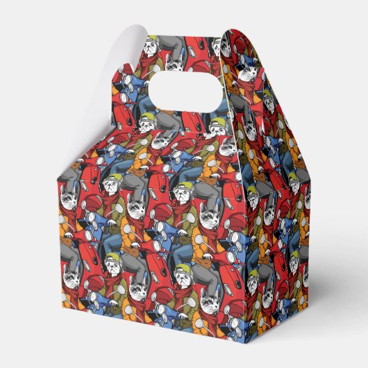 Cats & Dogs Scooter Pattern Bedankdoosjes (Voorkant Zijde)