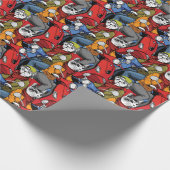 Cats & Dogs Scooter Pattern Cadeaupapier (Hoek)