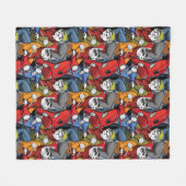 Cats & Dogs Scooter Pattern Fleece Deken (Voorkant (Horizontaal))