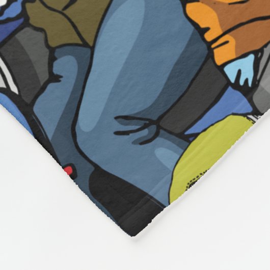 Cats & Dogs Scooter Pattern Fleece Deken (Hoek)