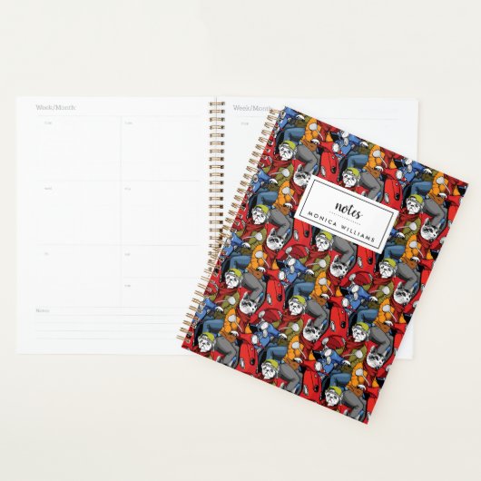 Cats & Dogs Scooter Pattern | Jouw namen toevoegen Planner (Display)