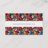 Cats & Dogs Scooter Pattern | Jouw namen toevoegen Visitekaartje (Achterkant)