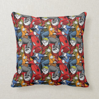Cats & Dogs Scooter Pattern Kussen