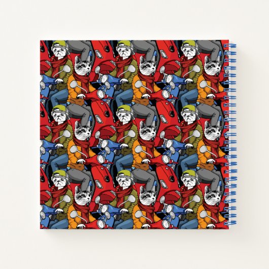 Cats & Dogs Scooter Pattern Notitieboek (Achterkant)